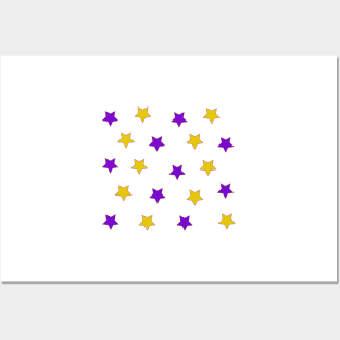 Purple and Gold Stars Posters and Art